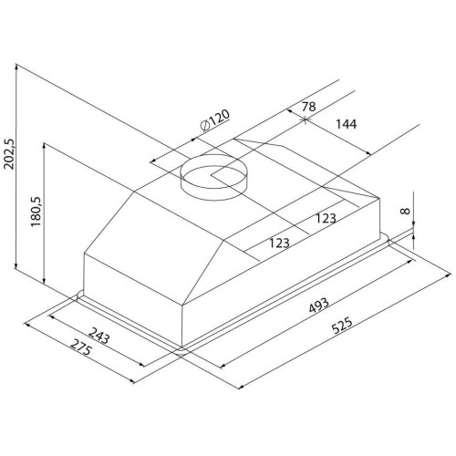 Встраиваемая вытяжка Krona KATE 600 INOX PB