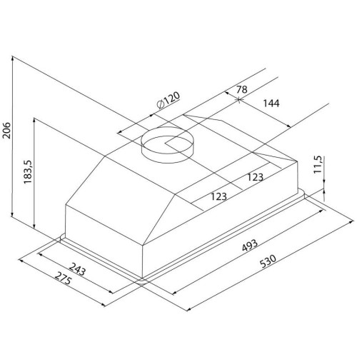 Встраиваемая вытяжка Krona LUISA 600 GLASS WHITE PB