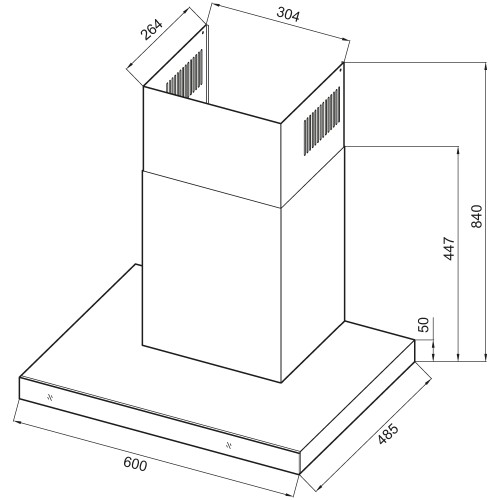 Вытяжка Krona ONYX 600 GLASS BLACK S
