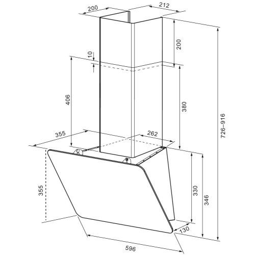 Вытяжка Krona ROVENA 600 black S