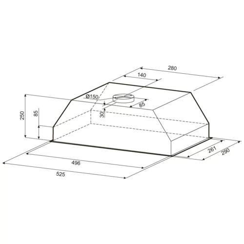 Встраиваемая вытяжка KRONA SVEN 600 black one knob