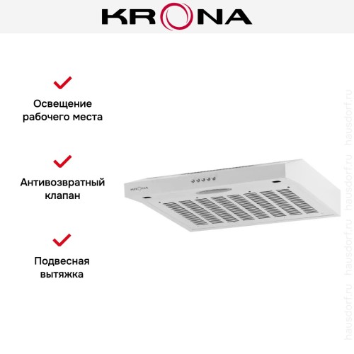 Вытяжка Krona EVA 500 white PB купить в Москве и Санкт-Петербурге