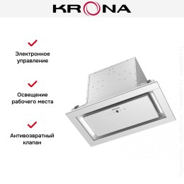 Встраиваемая вытяжка KRONA SELINA 600 GLASS white S