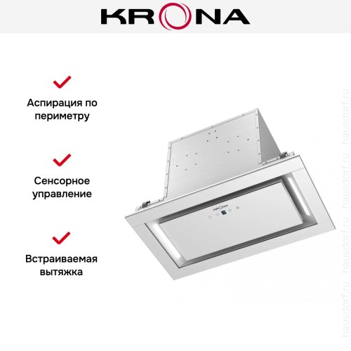 Встраиваемая вытяжка KRONA SELINA 600 GLASS white S