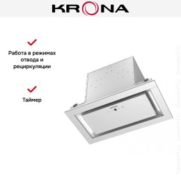 Встраиваемая вытяжка KRONA SELINA 600 GLASS white S
