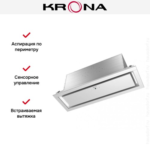 Встраиваемая вытяжка KRONA SELINA 900 GLASS white S