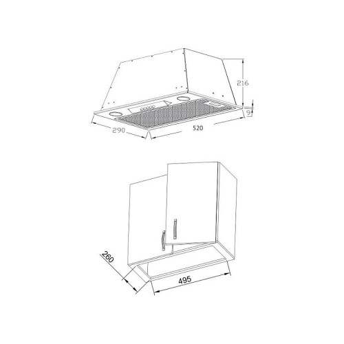 Полновстраиваемая вытяжка Korting KHI 6530 W
