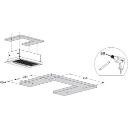 Встраиваемая вытяжка с выдвижным экраном Korting KHP 69617 DGN