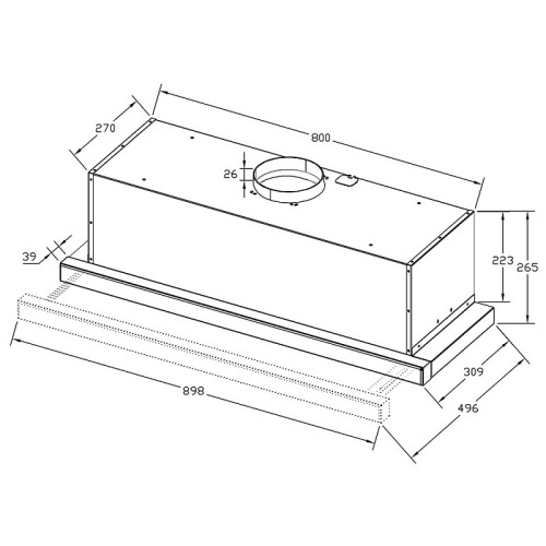 Встраиваемая вытяжка с выдвижным экраном Korting KHP 9815 GW
