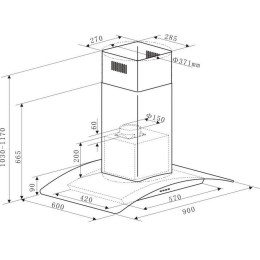Кухонная вытяжка MAUNFELD Ancona PlusA 90 нержавеющая сталь\прозрачное стекло