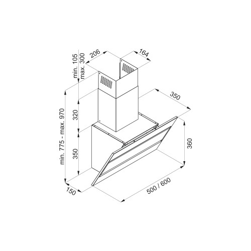 Кухонная вытяжка MAUNFELD Bridge Line 60 черный\вставка сатин