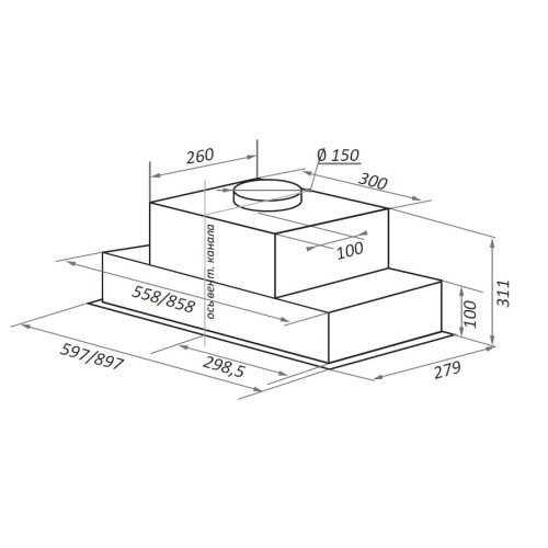 Встраиваемая кухонная вытяжка MAUNFELD Fantasy Light 60 белый