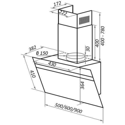 Кухонная вытяжка MAUNFELD Medway 60 черный\вставка сатин