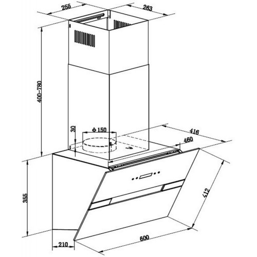Кухонная вытяжка MAUNFELD Mersey 60 белый\вставка сатин
