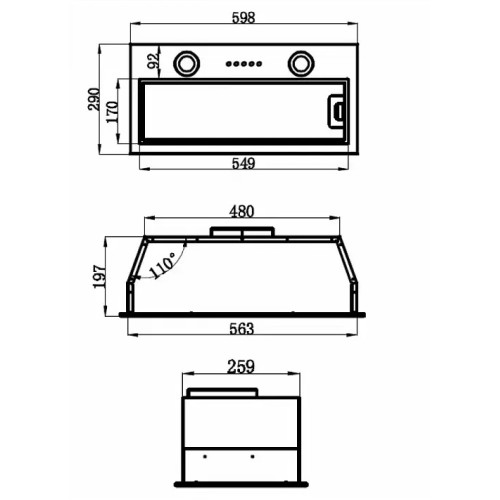 Встраиваемая кухонная вытяжка MAUNFELD THAMES 601M белый
