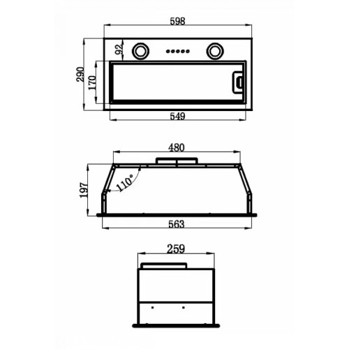 Встраиваемая кухонная вытяжка MAUNFELD THAMES 601M нержавеющая сталь