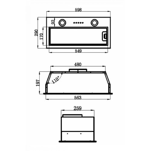Встраиваемая кухонная вытяжка MAUNFELD THAMES 601PM нержавеющая сталь