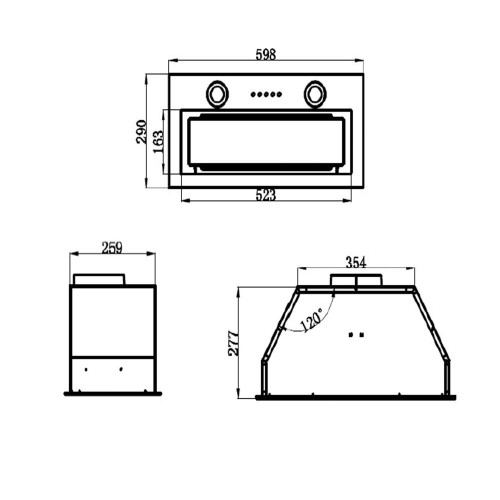 Встраиваемая кухонная вытяжка MAUNFELD TRAPEZE 602M черный