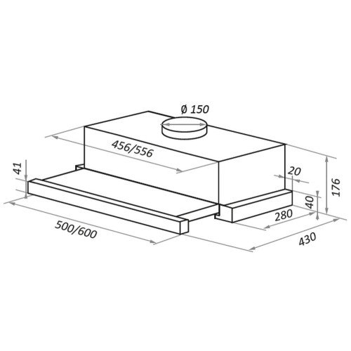 Встраиваемая кухонная вытяжка MAUNFELD VS Fast 50 нержавеющая сталь
