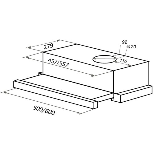 Встраиваемая кухонная вытяжка MAUNFELD VS Light Glass 60 белое стекло