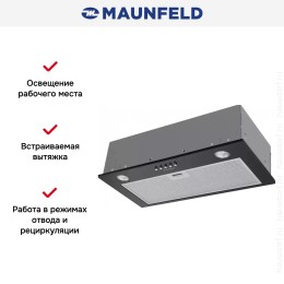 Встраиваемая кухонная вытяжка MAUNFELD Crosby Power 50 черный