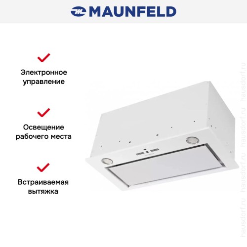 Встраиваемая кухонная вытяжка MAUNFELD Fantasy 1000ST 60 белое стекло