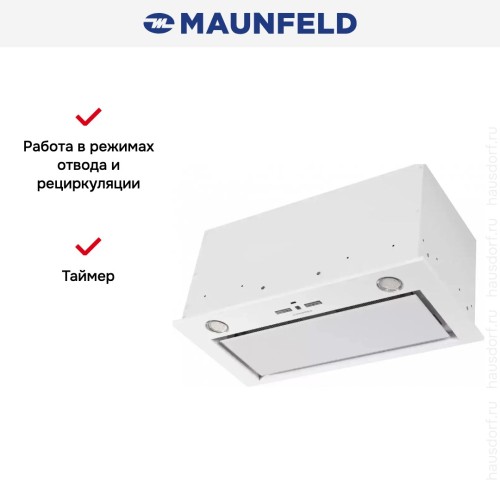 Встраиваемая кухонная вытяжка MAUNFELD Fantasy 1000ST 60 белое стекло