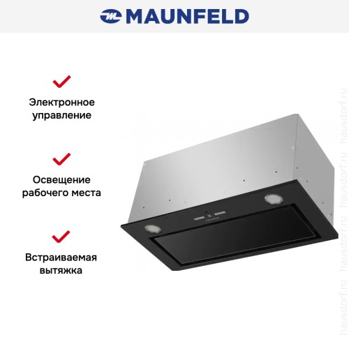 Встраиваемая кухонная вытяжка MAUNFELD Fantasy 1000ST 60 черное стекло