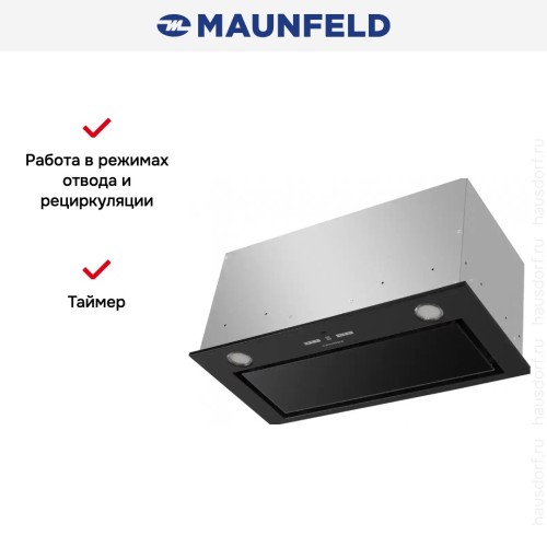 Встраиваемая кухонная вытяжка MAUNFELD Fantasy 1000ST 60 черное стекло