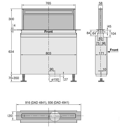 Встраиваемая в столешницу вытяжка Miele DAD 4841 Levantar