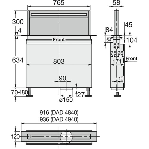 Встраиваемая вытяжка Miele DAD 4840 Black Levantar