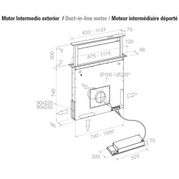 Встраиваемая в столешницу вытяжка Pando E-320/120 INOX V.950 SEC