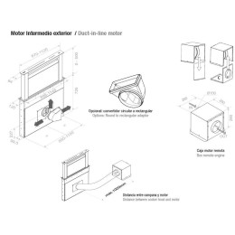 Встраиваемая в столешницу вытяжка Pando E-350/90 IX 1350 INT/EXT