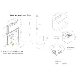 Встраиваемая в столешницу вытяжка Pando E-350/90 IX 1350 INT/EXT