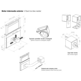 Встраиваемая в столешницу вытяжка Pando E-350/90 IX-CR NE 1350 INT/EXT
