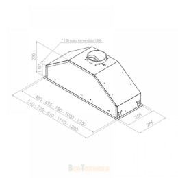 Встраиваемая вытяжка Pando GTI/725 INOX V.850 SEC
