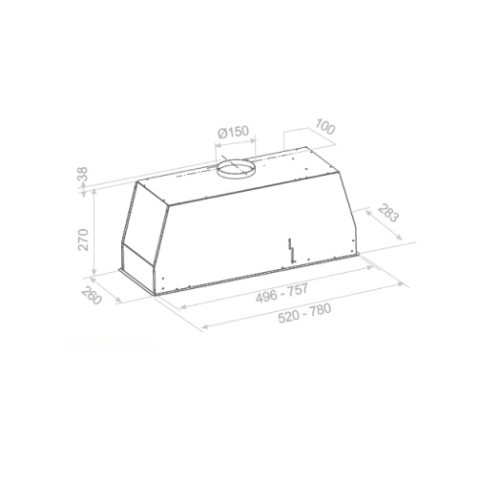 Встраиваемая вытяжка Pando NEO/78 INOX V.850 SEC