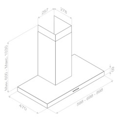 Настенная вытяжка Pando P-823N/60 IX V.850 SEC