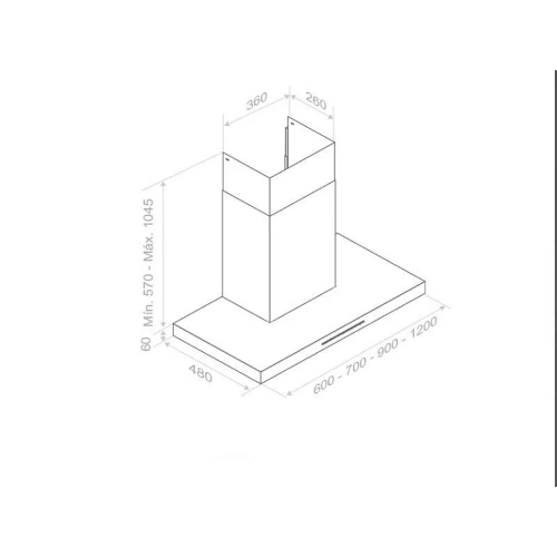 Настенная вытяжка Pando P-825/60 INOX V.850 SEC