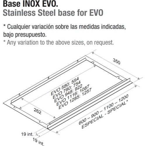 Встраиваемая вытяжка Pando EVO/580 INOX V.1050 ECO PLUS