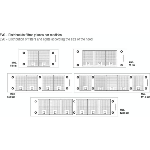 Встраиваемая вытяжка Pando EVO/580 INOX V.1050 ECO PLUS
