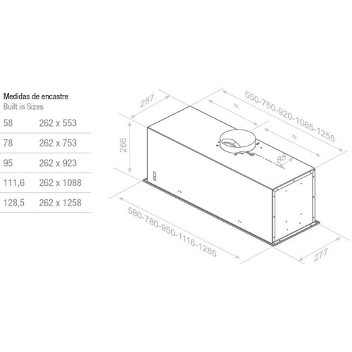 Встраиваемая вытяжка Pando EVO/780.11 INOX V.850 SEC