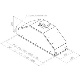 Встраиваемая вытяжка Pando GTI/510 IX V1050 ECO SEC PLUS