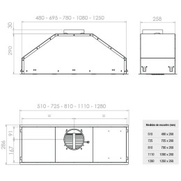 Встраиваемая вытяжка Pando GTI/510 IX V1050 ECO SEC PLUS