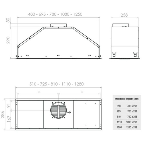 Встраиваемая вытяжка Pando GTI/510 IX V1050 ECO SEC PLUS