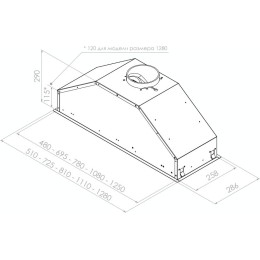 Встраиваемая вытяжка Pando GTI/510 NEGRO V.1050 ECO SEC PLUS