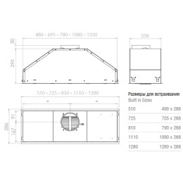 Встраиваемая вытяжка Pando GTI/810 INOX V.1550 ECO EXT