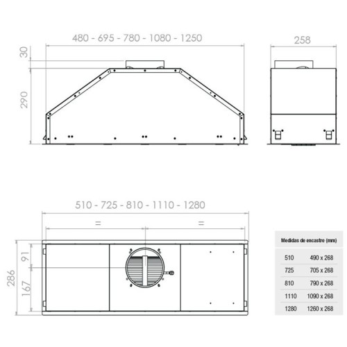 Встраиваемая вытяжка Pando GTI/810 INOX V.850 SEC