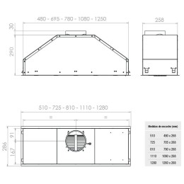 Встраиваемая вытяжка Pando GTI/810 NEGRO V.1050 ECO SEC PLUS
