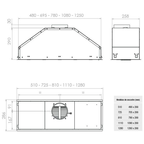 Встраиваемая вытяжка Pando GTI/810 NEGRO V.850 SEC